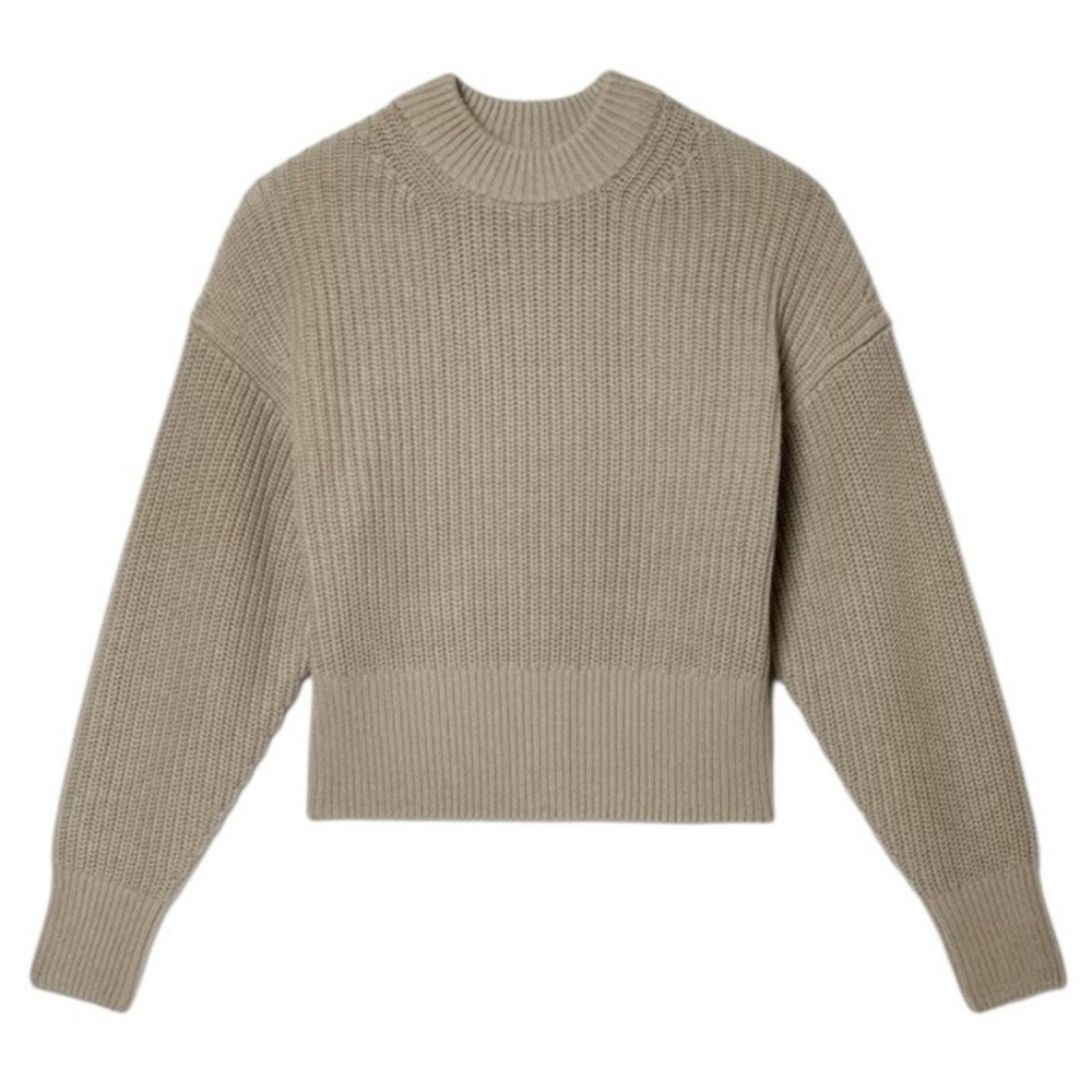 Everlane Taupe Chunky Knit Cropped Sweater